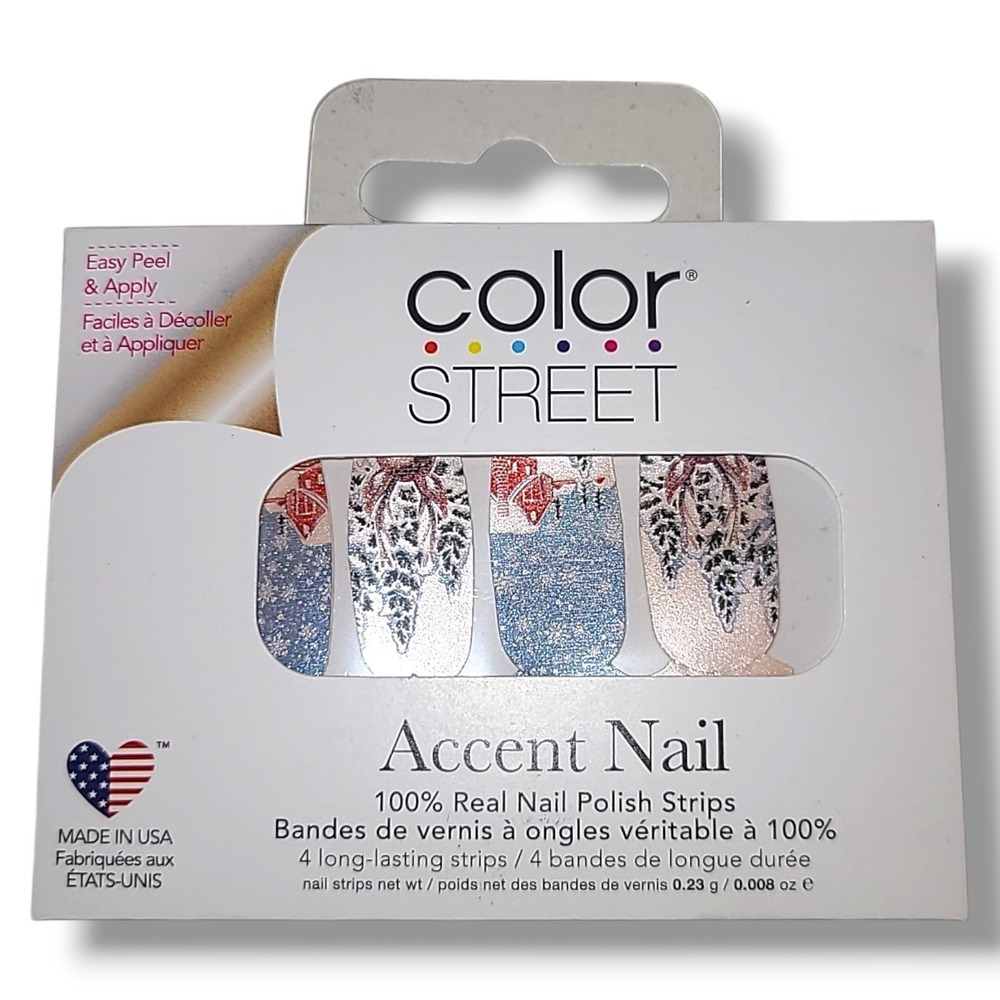 Color Street Oh, Deer Accent Nail Polish Strips NOS‎ Winter Snow Deer Barn USA